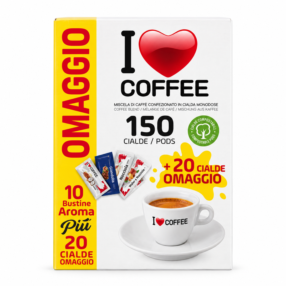 Kit 150 Cialde Caffè + 10 Bustine Aroma + 20 Cialde Omaggio