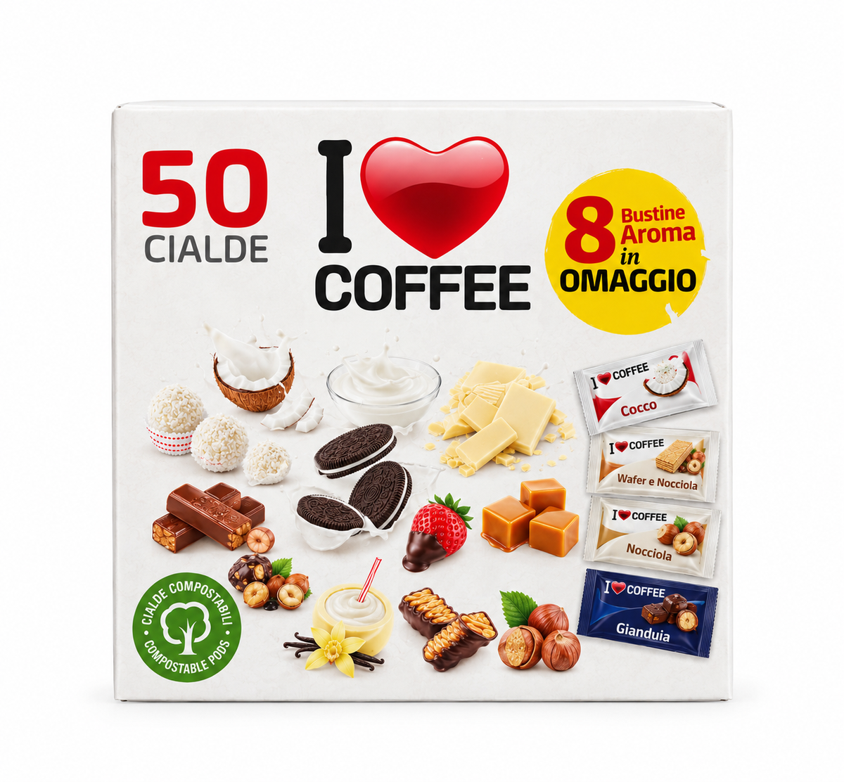Kit 50 Cialde Caffè + 8 Bustine Aroma Omaggio