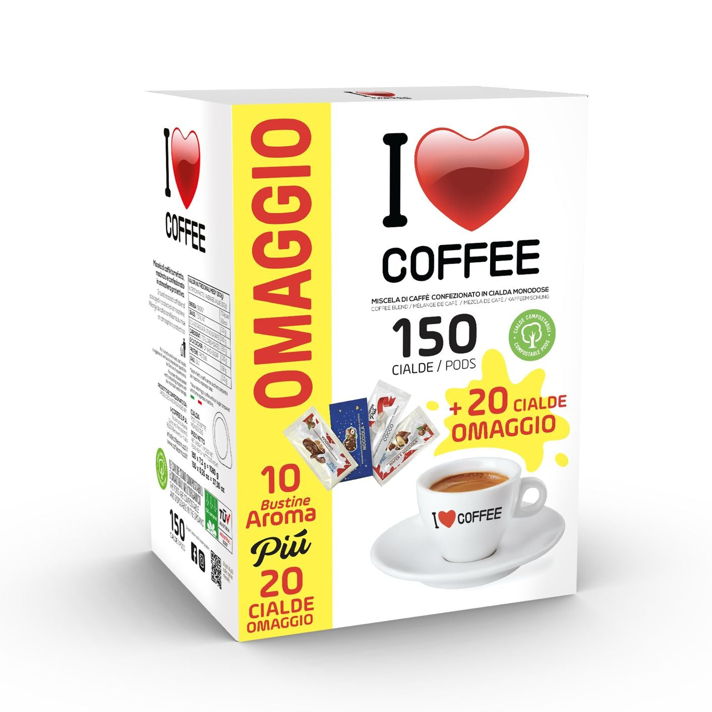 Caffè I-COFFEE – Box 170 Cialde + 10 Bustine Aroma