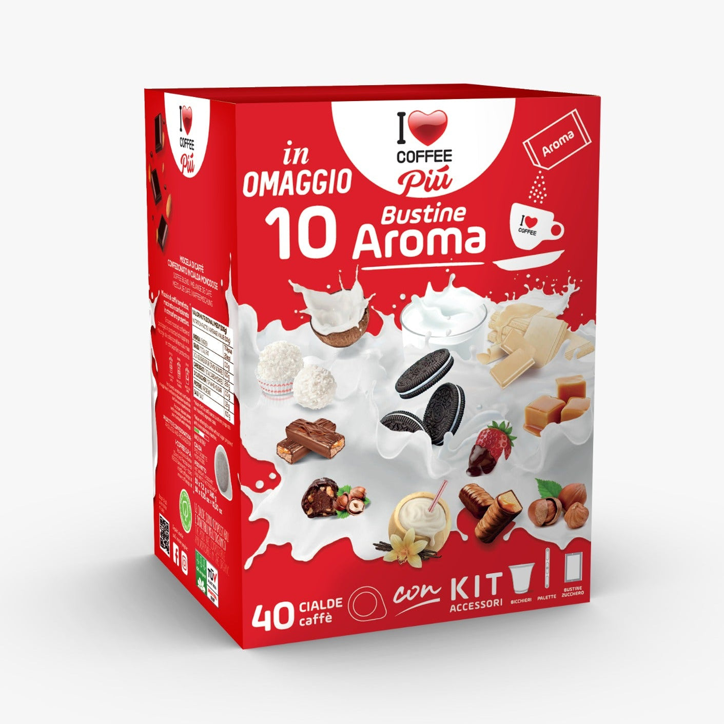 Caffè I-COFFEE – Kit 40 Cialde con accessori + 10 Bustine Aroma