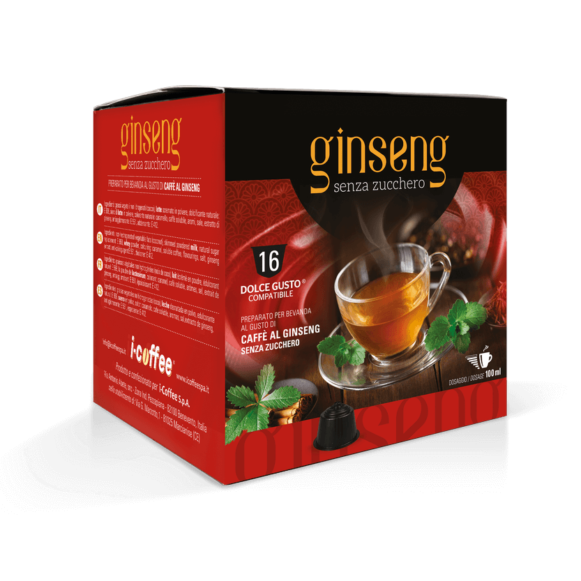Caffè Ginseng senza Zucchero - 16 Capsule Compatibili DOLCE GUSTO