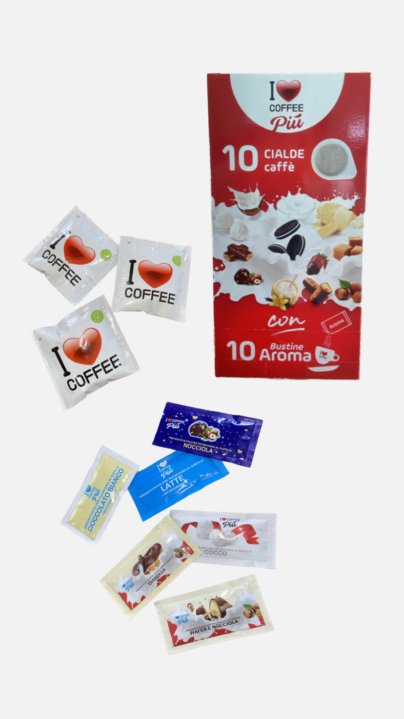 Box 10 cialde Miscela Rossa + 10 bustine Aroma