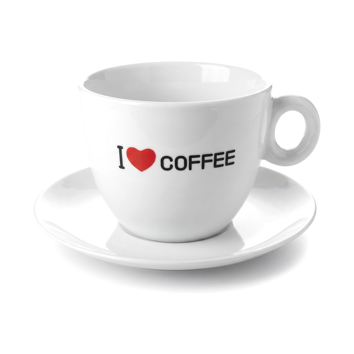 Tazzone bianco I Love Coffee con piatto